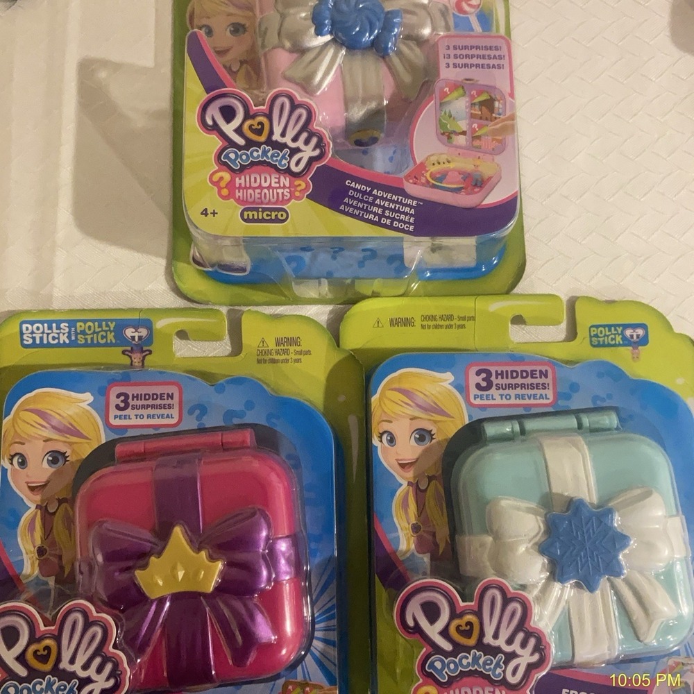 Lot 3 Polly Pocket Hidden Hideouts Micro 2018 2019 NIB Surprise Sets 4+ Yrs